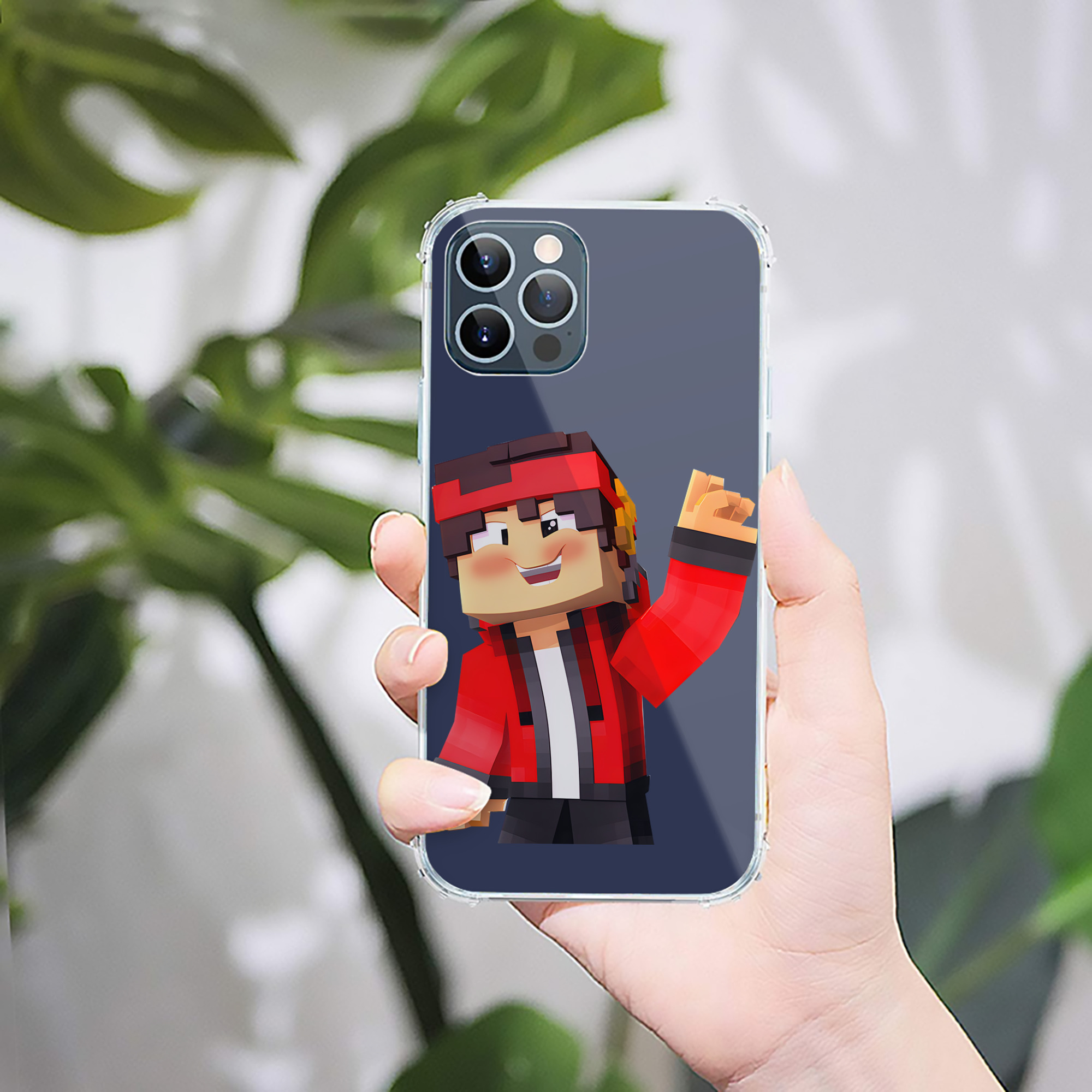 （画像用） マインクラフト ブロックの世界 Minecraft MC Block world 【iPhone 12シリーズ対応】透明スマホケース（クリアソフトケース）